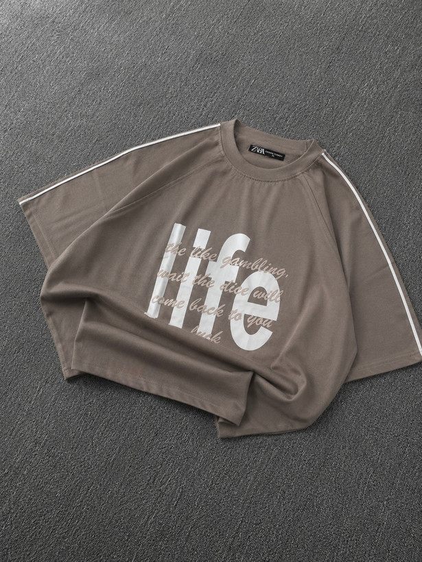 تیشرت باکسی مغزی دوزی life